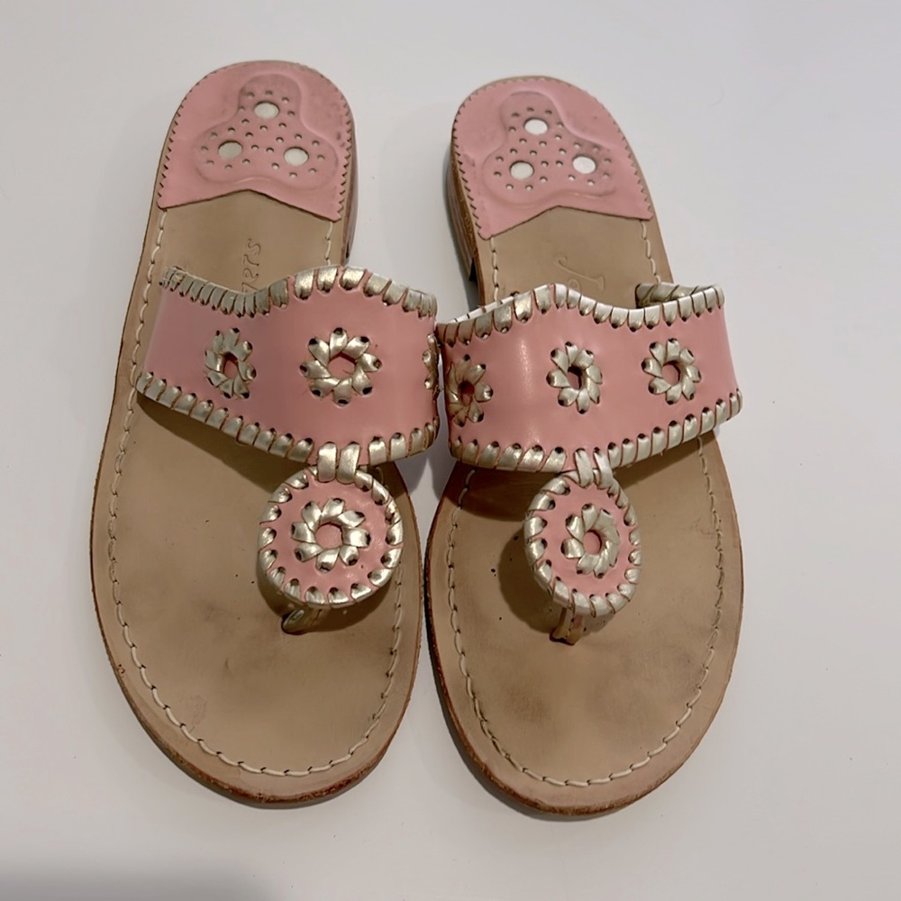 COPY - Jack Rodgers pale pink and gold sandals